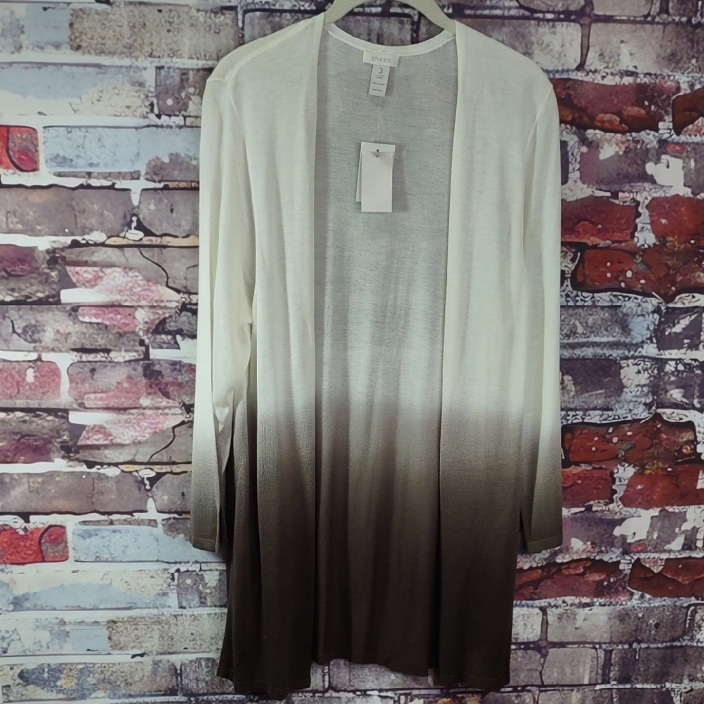 Chico's "Havanah" Dip Dye Cardigan Sweater